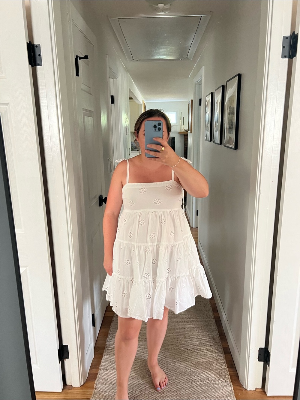 White Eyelet Tiered Sundress - Anthropologie